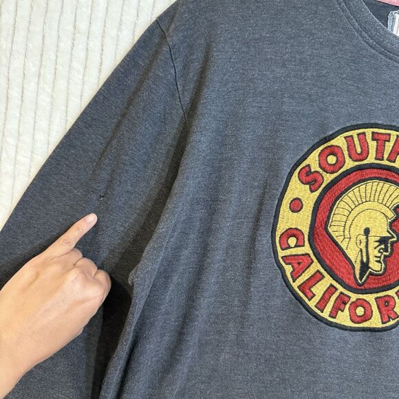 Red Jacket for USC Trojans Long Sleeve T-Shirt‎ Gray Sz L Please Read - Picture 12 of 16